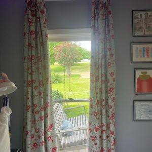 rose patterned curtains (for 2 windows)